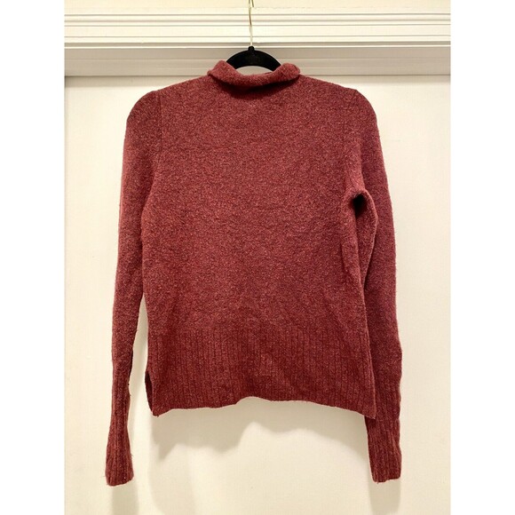 Madewell Wool Alpaca Blend Women's Pullover Burgundy Turtleneck Sweater Small - Picture 2 of 8